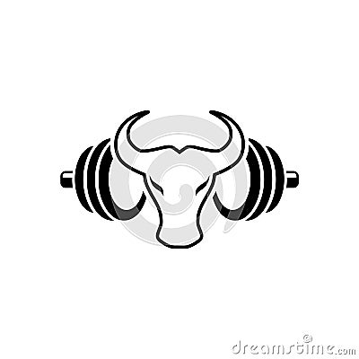 Bull Gym icon. Body Builder sign isolated on white background Vector Illustration