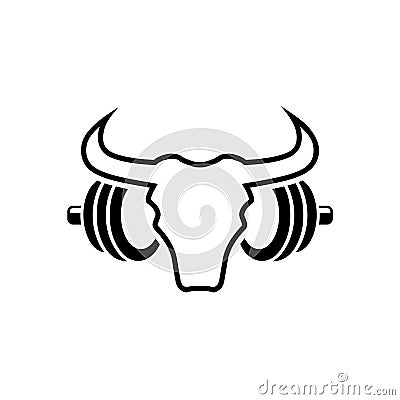 Bull Gym icon. Body Builder sign isolated on white background Vector Illustration