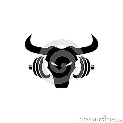 Bull Gym icon. Body Builder sign isolated on white background Stock Photo