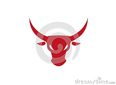Bull head with big horns and angry toro face logo Cartoon Illustration