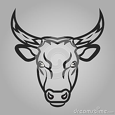 Bull head icon. Vector Illustration