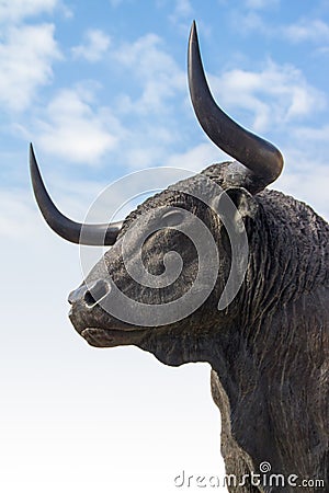 Bull head in metal Stock Photo