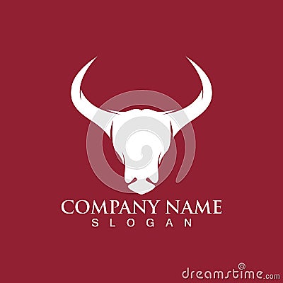 Bull horn devil logo vector image Vector Illustration