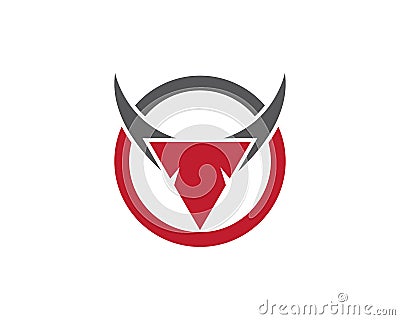 Bull horn logo and symbols template icons app Vector Illustration