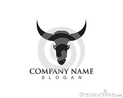 Bull horn logo and symbols template icons app Vector Illustration