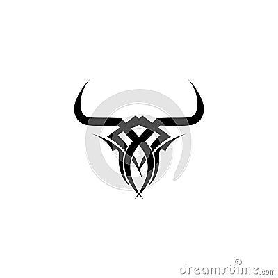 Bull horn logo and symbols template icons app vector Cartoon Illustration