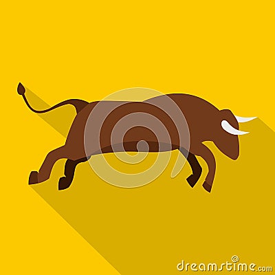 Bull icon, flat style Vector Illustration
