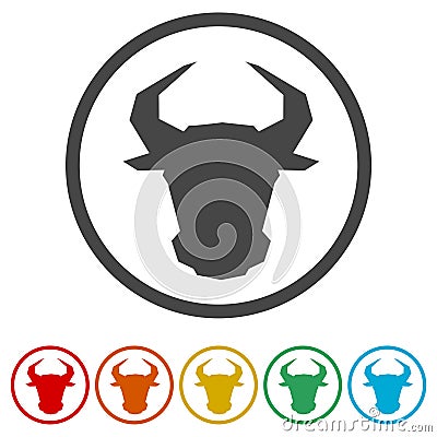 Bull icons set vector illustration Vector Illustration