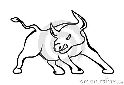 Bull logo vector illustration.Stock market icon logo Vector Illustration
