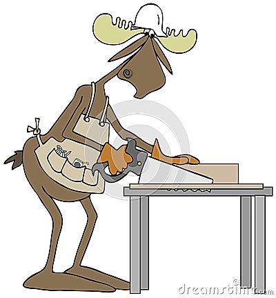 Bull moose carpenter Stock Photo