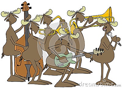 Bull moose jazz band Stock Photo