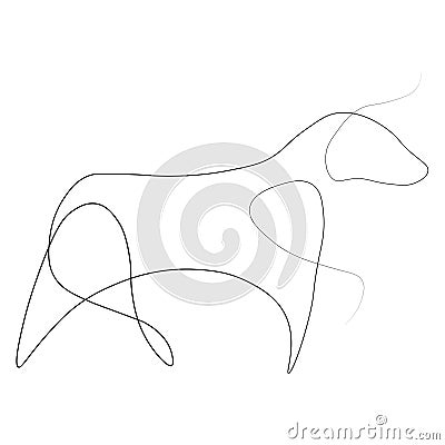 Bull one line Vector Illustration