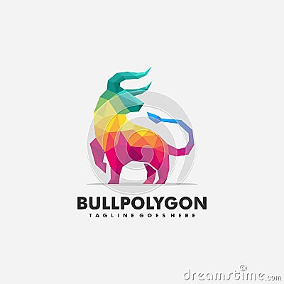 Bull Polygon Futuristic Mark illustration vector Design template Vector Illustration