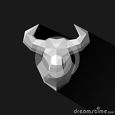 Bull polygon logo design vector illustration Cartoon Illustration