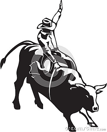 Bull Rider Vector Illustration