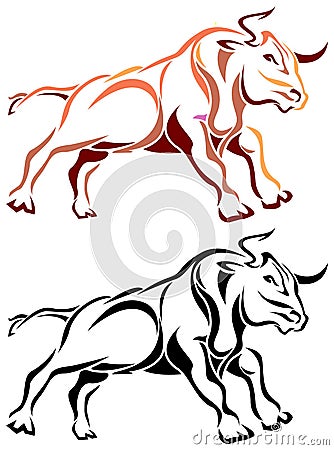 Bull run Vector Illustration