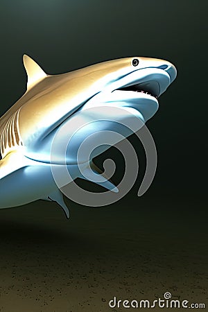 Bull Shark Animal. AI Generated. Cartoon Illustration