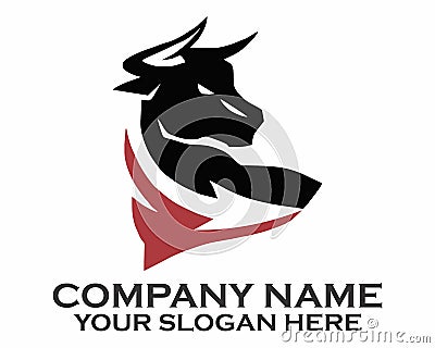 Bull silhouette logo Stock Photo