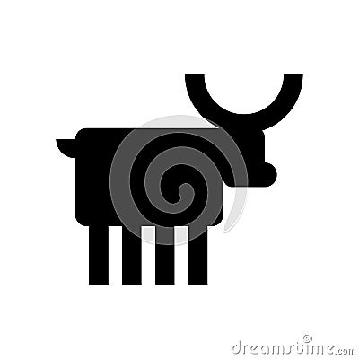 Bull simplified sign. ox Ethnographic symbol Vector Illustration