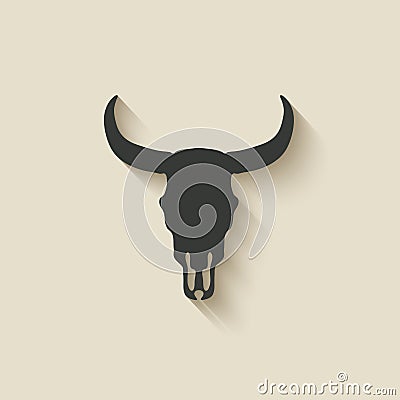 Bull skull icon Vector Illustration