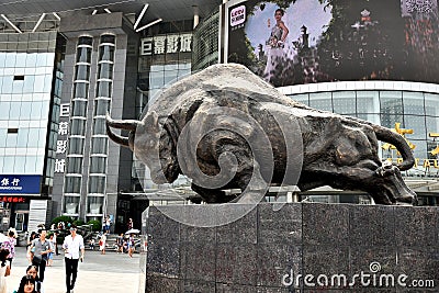 Bull statue Editorial Stock Photo