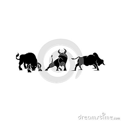 Bull Taurus Bison Buffalo Logo design vector template. Vector Illustration