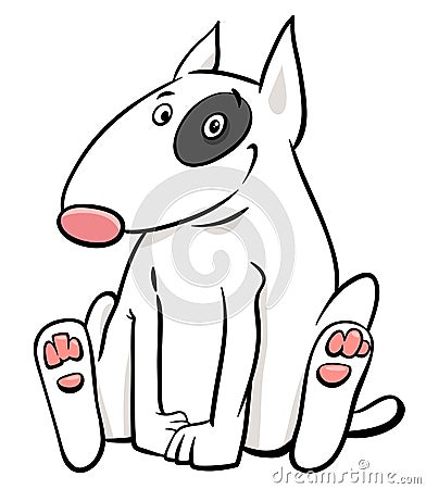 Bull terrier dog cartoon animal character Vector Illustration