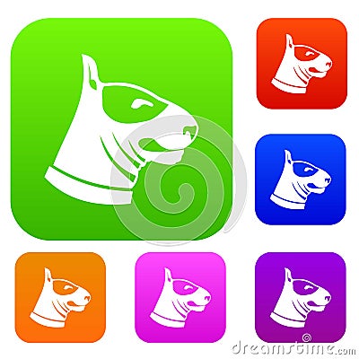 Bull terrier dog set collection Vector Illustration