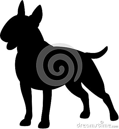 Bull terrier dog silhouette Vector Illustration