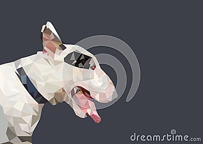 Bull Terrier head shot low poly Vector Illustration