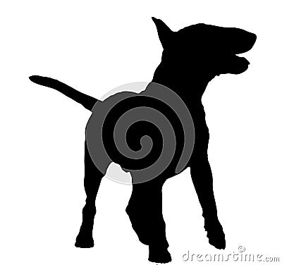 Bull terrier silhouette Cartoon Illustration