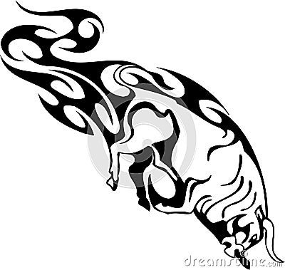 Bull in tribal style - image. Stock Photo