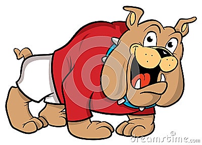 Bulldog cartoon illustration Vector Illustration