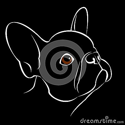 Bulldog dog animal french vector illustration pet breed cute drawing puppy Vector Illustration