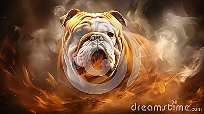 Bulldog, its wrinkled face and muscular frame evoking charm, determination, and sense of resilience Stock Photo