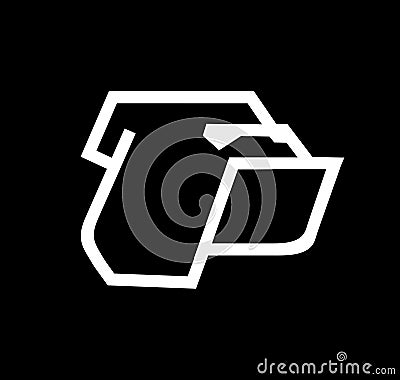 Bulldog line vector logo Vector Illustration