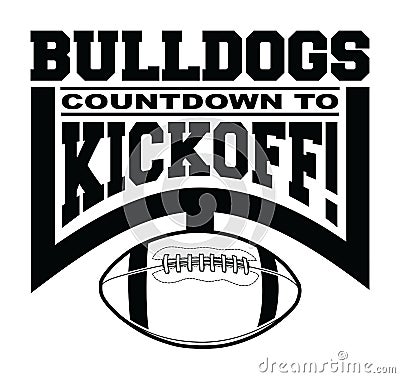 Bulldogs Football Countdown to Kickoff Vector Illustration