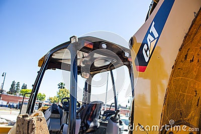 A bulldozer cabin and control room Editorial Stock Photo