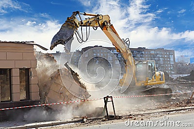 Building demolition Stock Photo