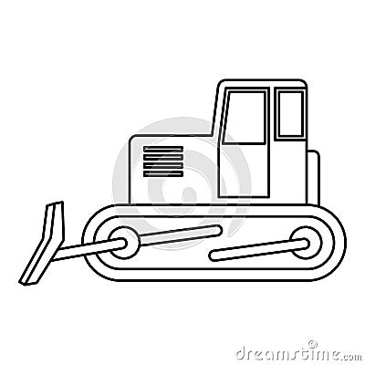 Bulldozer icon outline Vector Illustration