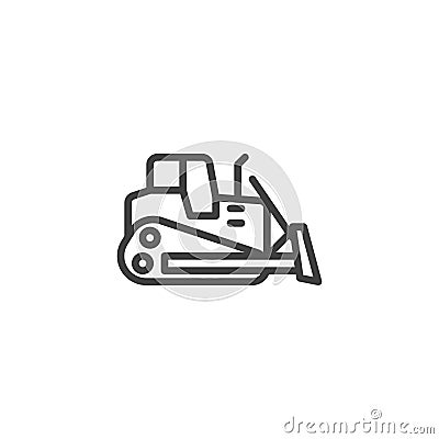 Bulldozer loader line icon Vector Illustration