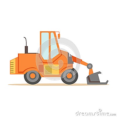 Bulldozer Loader Truck Machine , Part Of Roadworks And Construction Site Series Of Vector Illustrations Vector Illustration