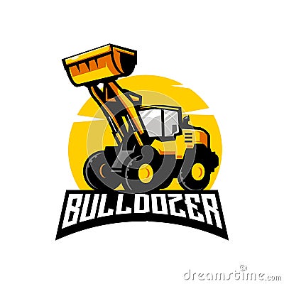Bulldozer logo Vector Illustration