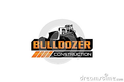 Bulldozer logo template vector. Heavy equipment logo vector for construction company. Creative excavator illustration for logo Vector Illustration