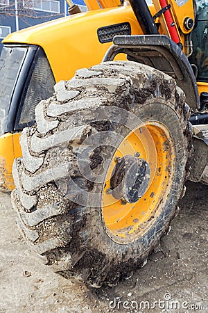 bulldozer whell Stock Photo