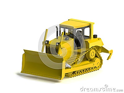 Bulldozer on white Stock Photo