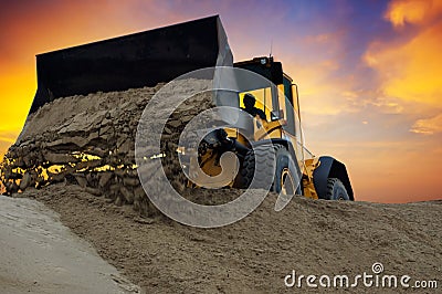 Bulldozer at work Stock Photo