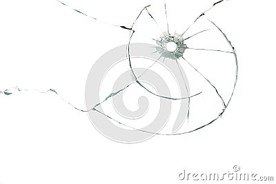 Bullet hole in glass Stock Photo