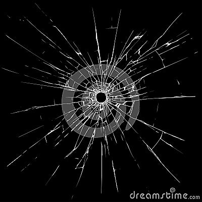 Bullet hole in glass Stock Photo