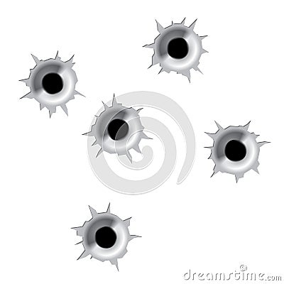 Bullet holes Vector Illustration